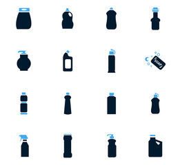 Fototapeta premium Household chemicals icons set