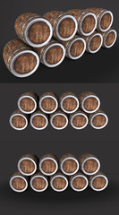 Wood barrels isolated