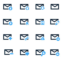 Mail and envelope icons set