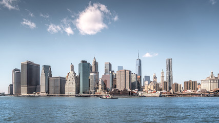 Fototapeta na wymiar New York city skyscrapers, abstract urban background