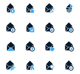 Mail and envelope icons set