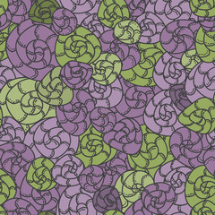 Obraz premium Shellfish-curls pattern, purple and green