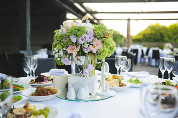 Flowers on Decorated Table