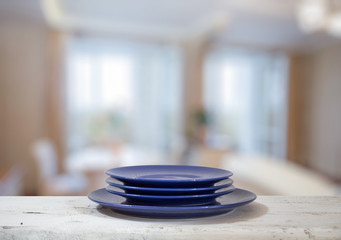 plates on white table