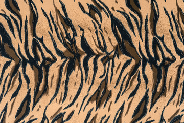 texture of print fabric striped tiger