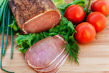 pork, smoked tomatoes onions