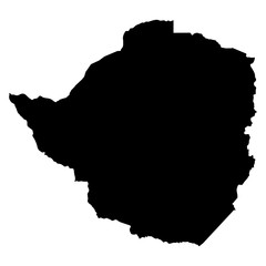 Zimbabwe black map on white background vector