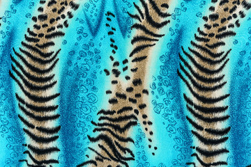 texture of print fabric striped tiger