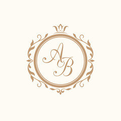 Vintage monogram template
