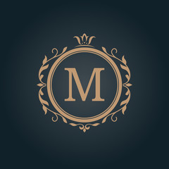 Vintage monogram template