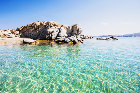 Beautiful bay near Naousa village, Paros island, Greece