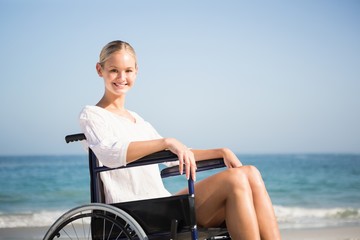 Fototapeta na wymiar Woman in a wheelchair relaxing