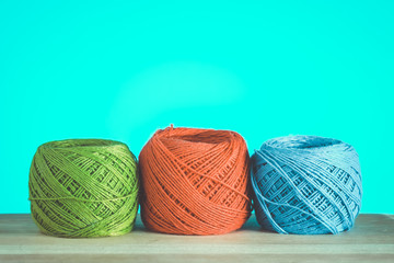 colorful yarn with filter effect retro vintage style