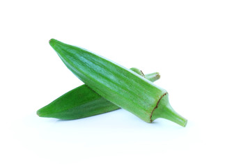 Okras isolate on white background