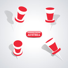 Set of pushpins, vector illustration.