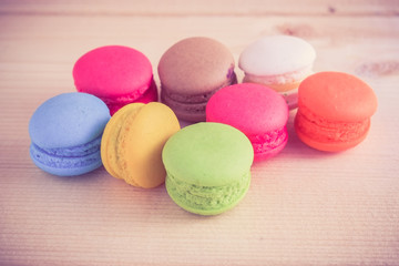 macaroon with filter effect retro vintage style