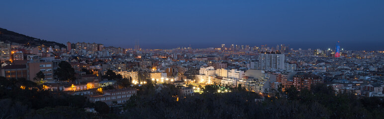 barcelona city spain at night