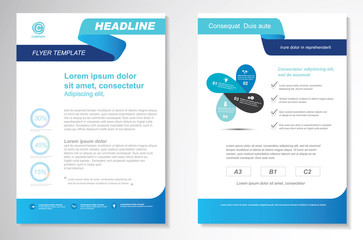 Vector Brochure Flyer design Layout template, size A4, Front page and back page, infographics. Easy to use and edit.