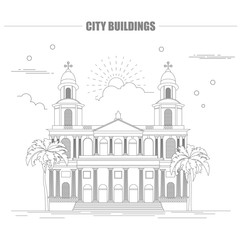 City buildings graphic template. Nicaragua