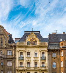 Old houses in Budapest, Hungary, Europe.