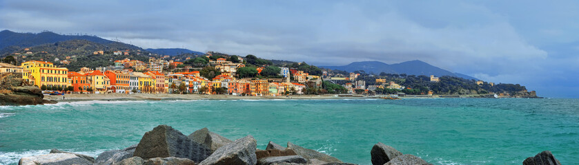 great view of Celle Ligure in Italy