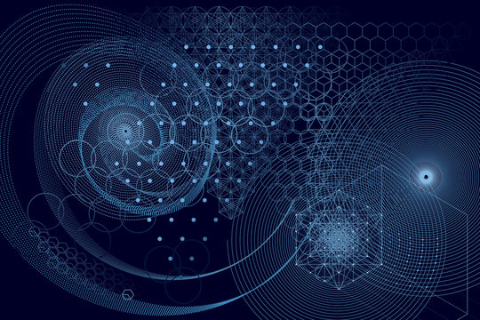 Sacred geometry symbols and elements background