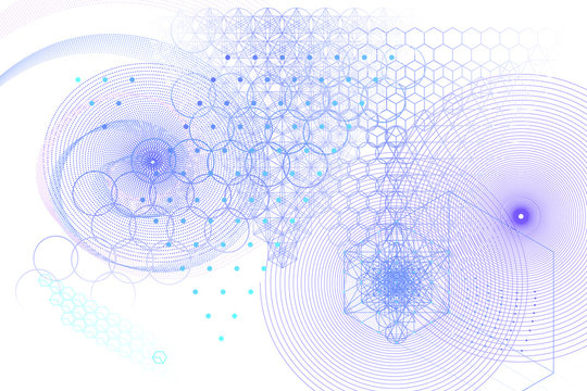 Sacred geometry symbols and elements background