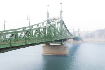 Liberty bridge in Budapest, Hungary.
