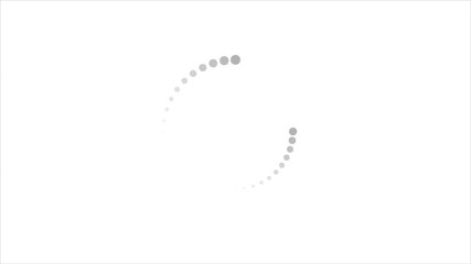 Loading waiting circle symbol element black and white motion design. Video looping animation HD 1920x1080