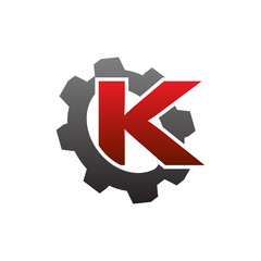 Simple Modern single Inital Gear Logo k