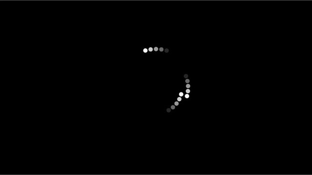Loading waiting circle symbol element black and white motion design. Video looping animation HD 1920x1080