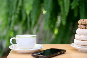 cup of coffee with brad cookie