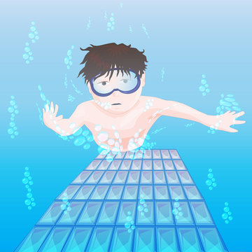 clip art of a male underwater