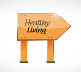 healthy living wood sign concept