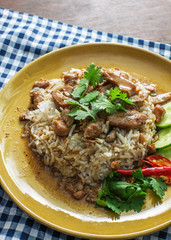 rice chicken with brown sauce