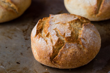 bread bun on steel plate