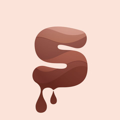 S letter logo. Chocolate style.