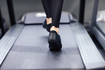 Legs on treadmill