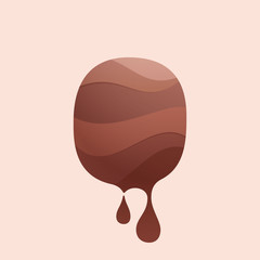 O letter logo. Chocolate style.