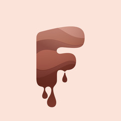 F letter logo. Chocolate style.