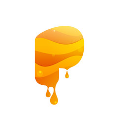 P letter logo. Honey style.