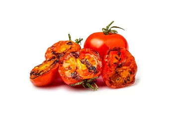 Zelfklevend Fotobehang Tomatoes grilled - fried tomatoes on grill   © mrzazaz