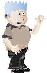 boy waving his hand vector