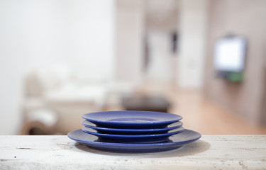 plates on white table