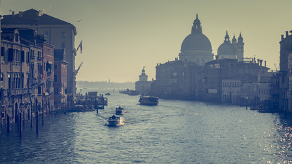 Boats on Grand Canal in Venice