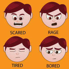 different face moods vector