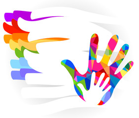 hands colorful illustration