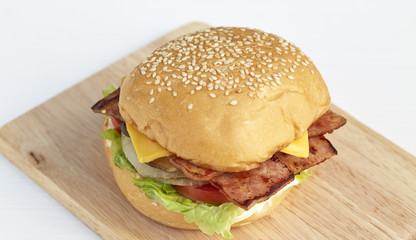 Burger with bacon