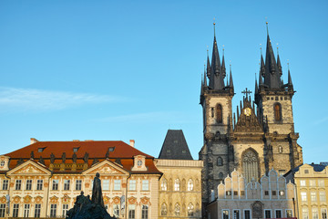 Fototapeta na wymiar Tyn Church on Old Town Square, Prague, Czech Republic