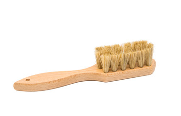 Wooden clothes brush isolated